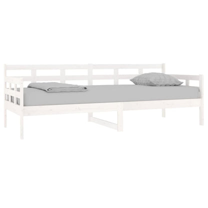 Sofá Cama Natur - Cor Branco - Em Madeira de Pinho - 203,5x86x69,5 cm - Design Rústico