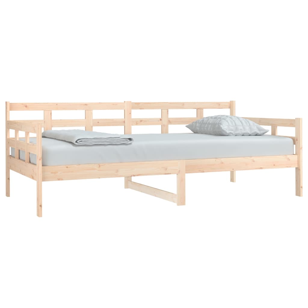 Sofá Cama Natur - Cor Natural - Em Madeira de Pinho - 193,5x96x69,5 cm - Design Rústico