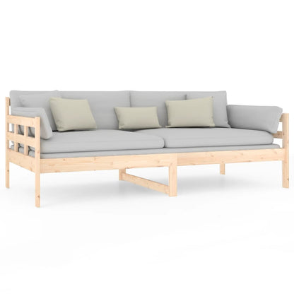 Sofá Cama Natur - Cor Natural - Em Madeira de Pinho - 193,5x96x69,5 cm - Design Rústico