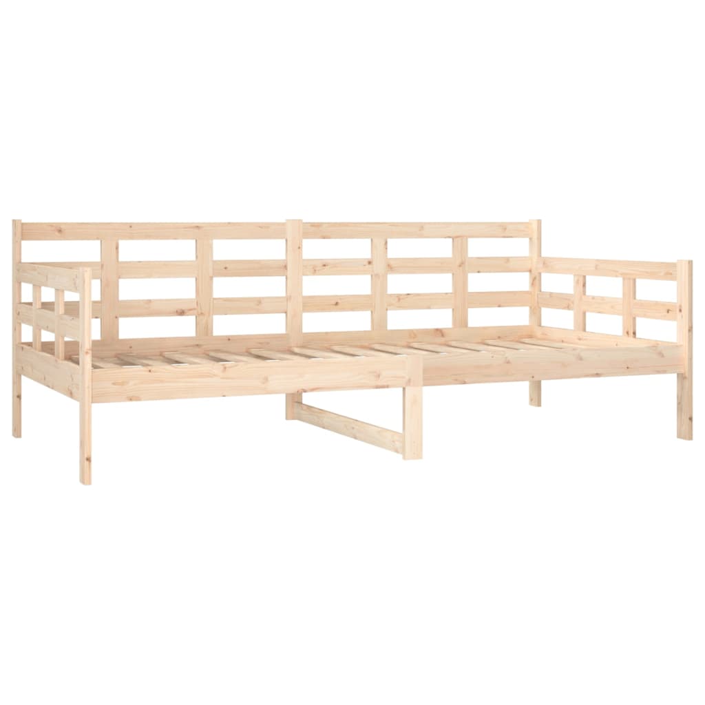 Sofá Cama Natur - Cor Natural - Em Madeira de Pinho - 193,5x96x69,5 cm - Design Rústico