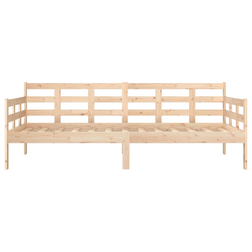 Sofá Cama Natur - Cor Natural - Em Madeira de Pinho - 193,5x96x69,5 cm - Design Rústico