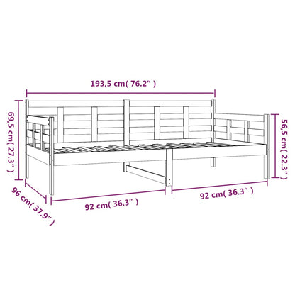 Sofá Cama Natur - Cor Natural - Em Madeira de Pinho - 193,5x96x69,5 cm - Design Rústico