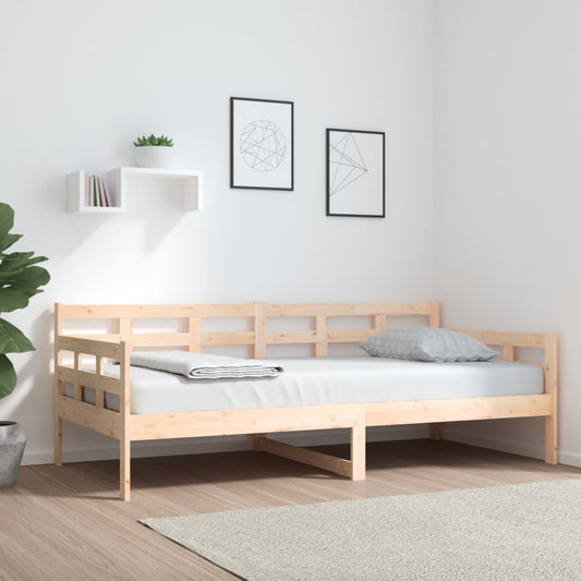 Sofá Cama Natur - Cor Natural - Em Madeira de Pinho - 193,5x96x69,5 cm - Design Rústico