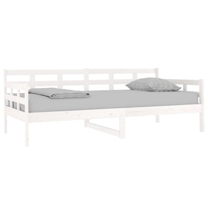 Sofá Cama Natur - Cor Branco - Em Madeira de Pinho - 193,5x96x69,5 cm - Design Rústico