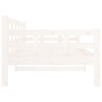 Sofá Cama Natur - Cor Branco - Em Madeira de Pinho - 193,5x96x69,5 cm - Design Rústico