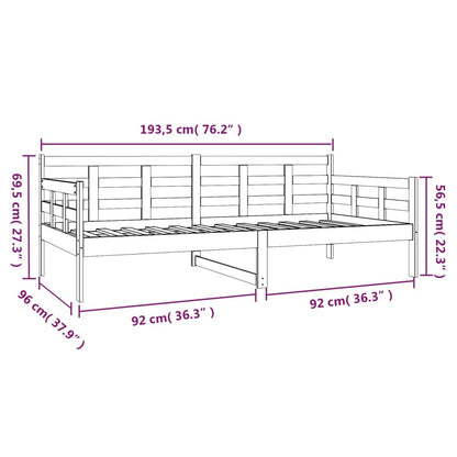 Sofá Cama Natur - Cor Branco - Em Madeira de Pinho - 193,5x96x69,5 cm - Design Rústico