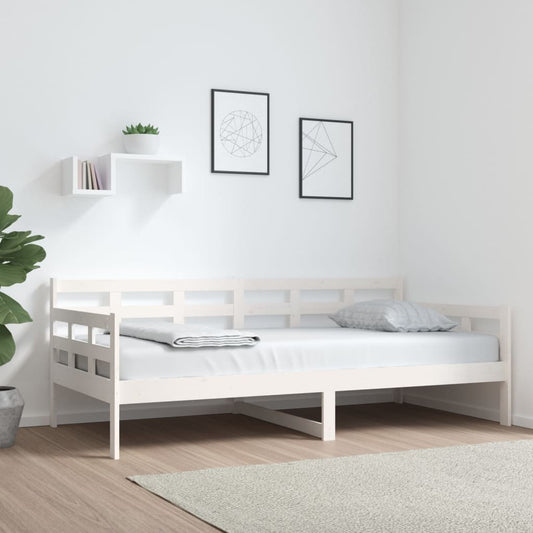 Sofá Cama Natur - Cor Branco - Em Madeira de Pinho - 193,5x96x69,5 cm - Design Rústico