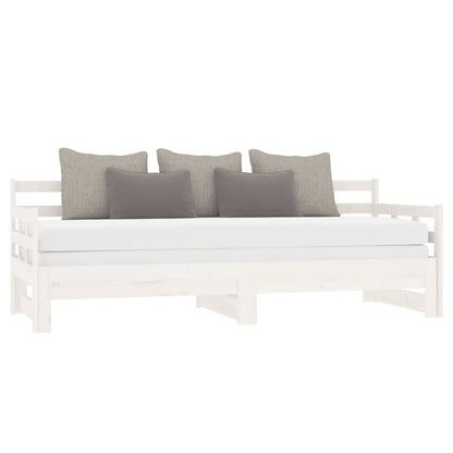 Sofá-cama de puxar 2x(90x200) cm pinho maciço branco