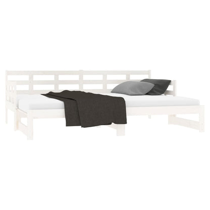 Sofá-cama de puxar 2x(90x200) cm pinho maciço branco