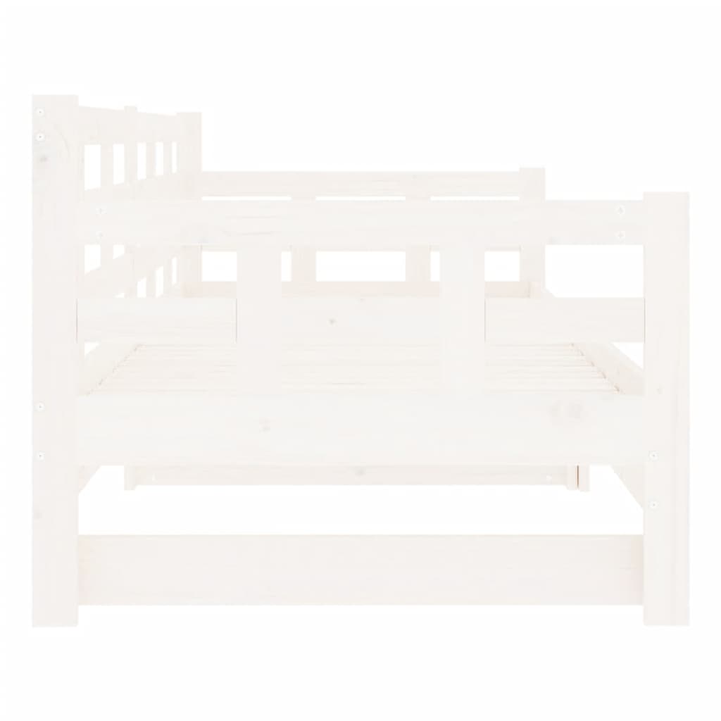 Sofá-cama de puxar 2x(90x200) cm pinho maciço branco