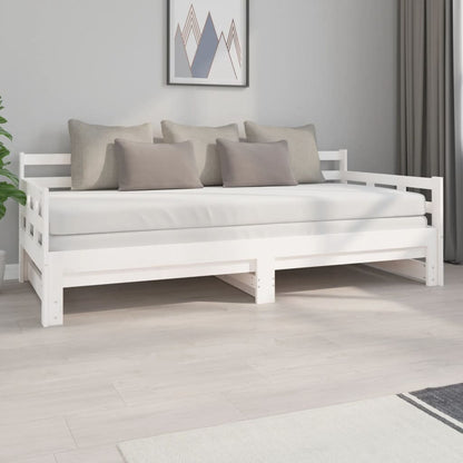 Sofá-cama de puxar 2x(90x200) cm pinho maciço branco