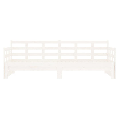 Estrutura sofá-cama de puxar pinho maciço branco 2x(90x190) cm