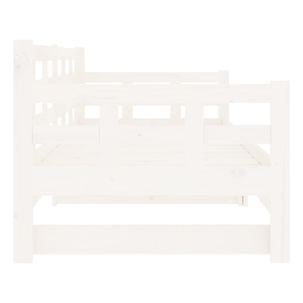 Estrutura sofá-cama de puxar pinho maciço branco 2x(90x190) cm