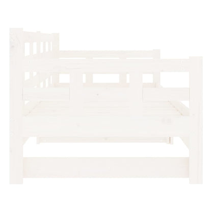 Estrutura sofá-cama de puxar pinho maciço branco 2x(90x190) cm