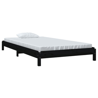 Cama empilhável 90 x 200 cm madeira de pinho maciça preto