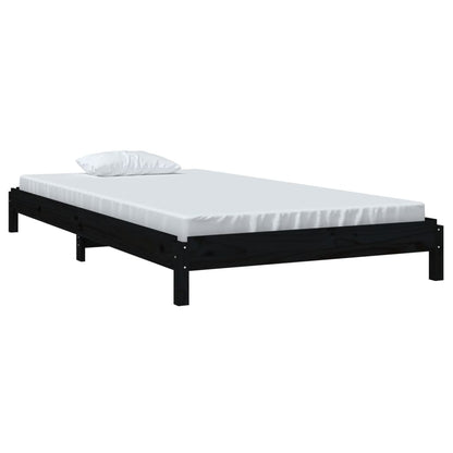 Cama empilhável 80 x 200 cm madeira de pinho maciça preto