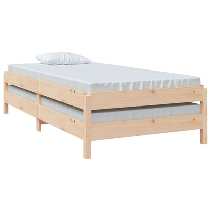 Cama empilhável 90x190 cm madeira de pinho maciça