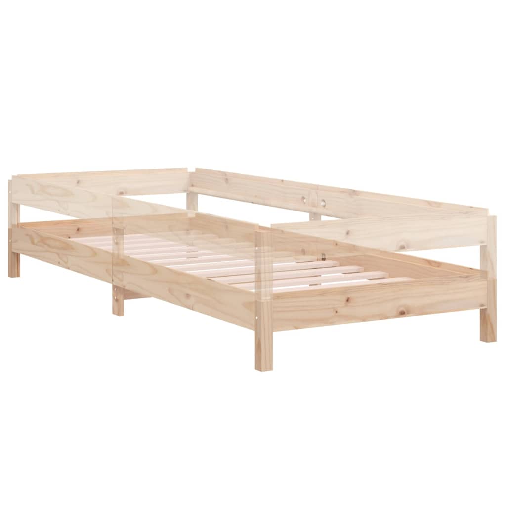 Cama empilhável 90x190 cm madeira de pinho maciça