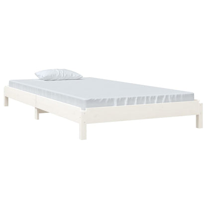 Cama empilhável 90x190 cm madeira de pinho maciça branco