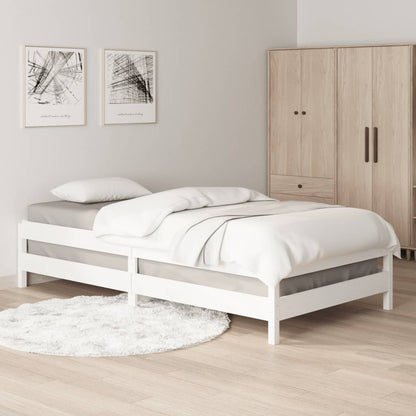 Cama empilhável 90x190 cm madeira de pinho maciça branco