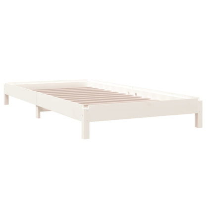 Cama empilhável 90x190 cm madeira de pinho maciça branco