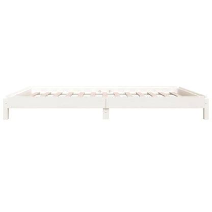 Cama empilhável 90x190 cm madeira de pinho maciça branco