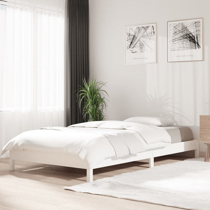 Cama empilhável 90x190 cm madeira de pinho maciça branco