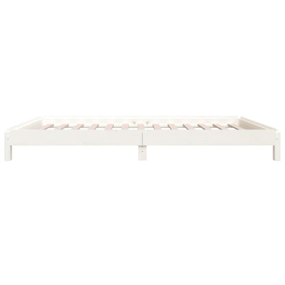 Cama empilhável 75x190 cm madeira de pinho maciça branco