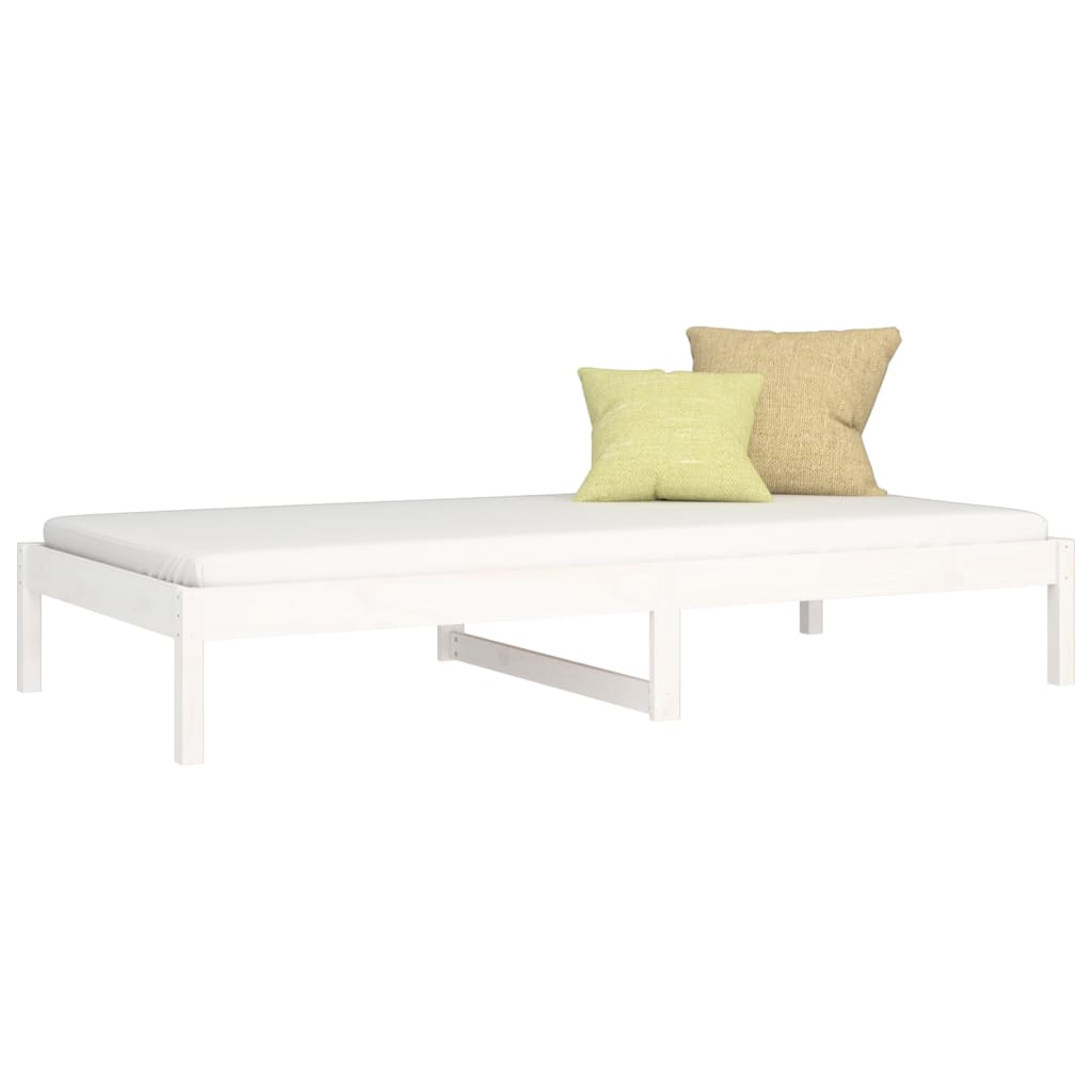 Sofá-cama 90 x 200 cm madeira de pinho maciça branco