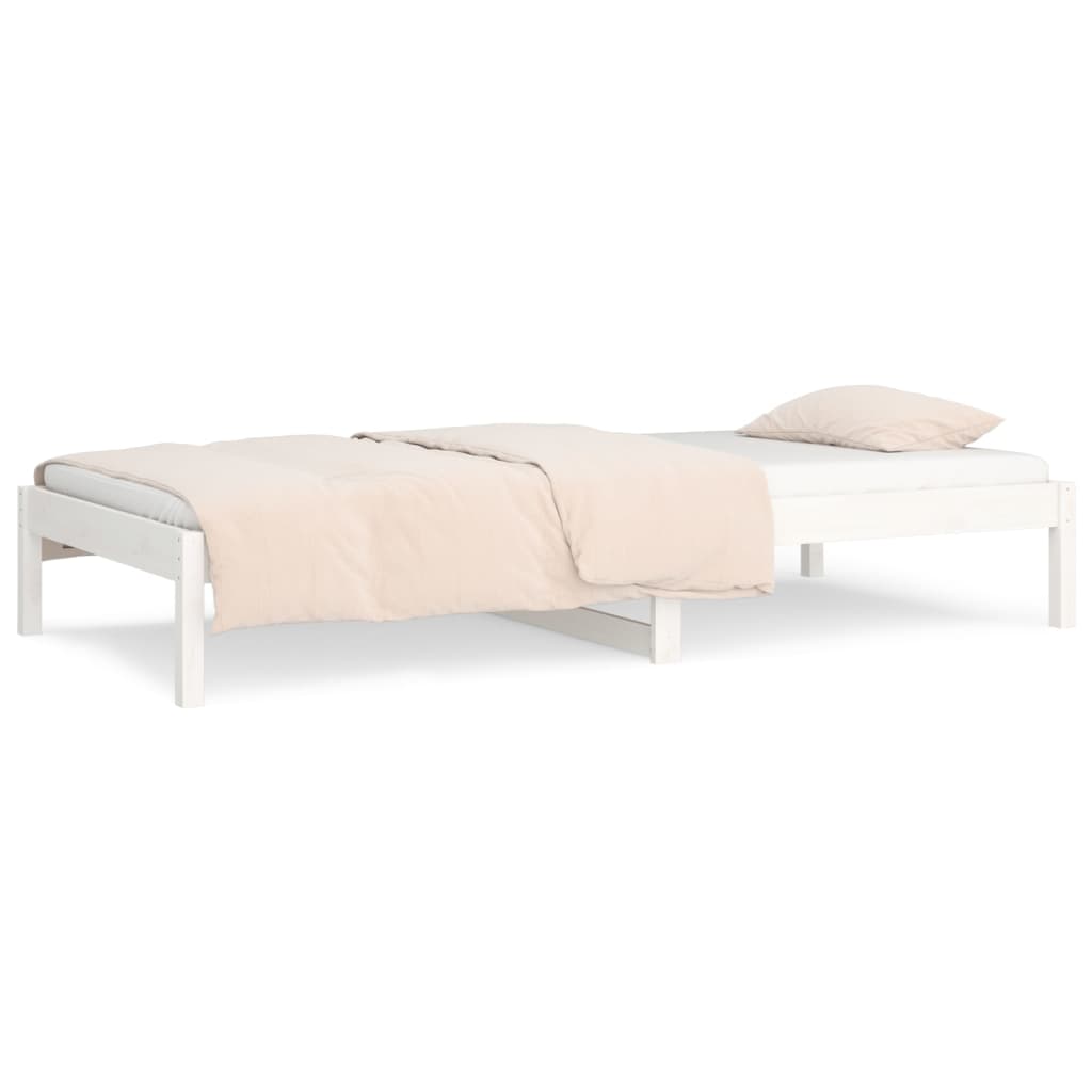 Sofá-cama 90 x 200 cm madeira de pinho maciça branco