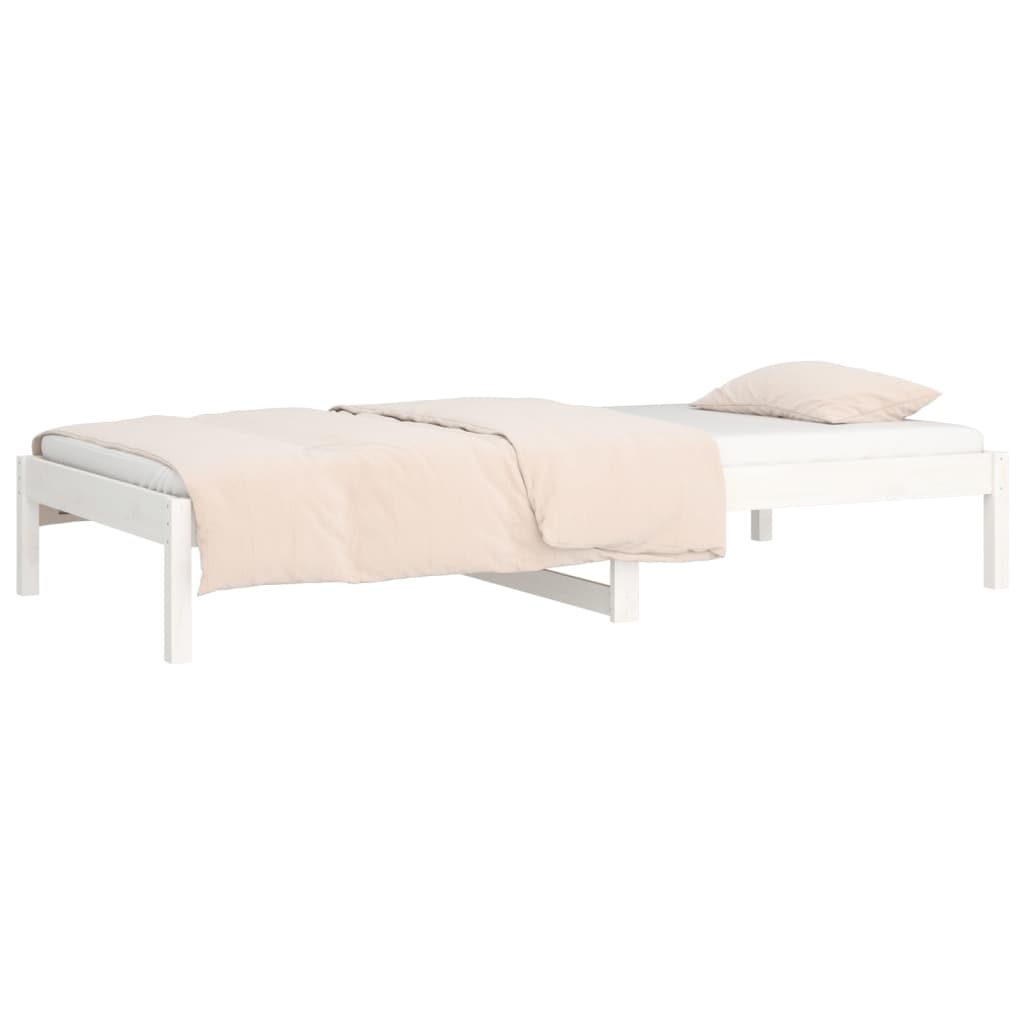 Sofá-cama 90 x 200 cm madeira de pinho maciça branco