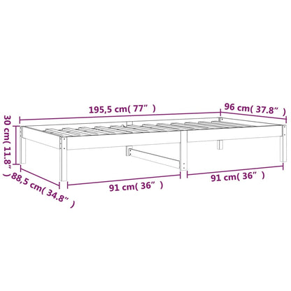 Sofá-cama de solteiro 90x190 cm madeira de pinho maciça branco