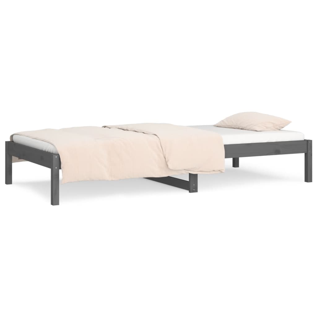 Sofá-cama 90x190 cm 3FT Single madeira de pinho maciça cinzento