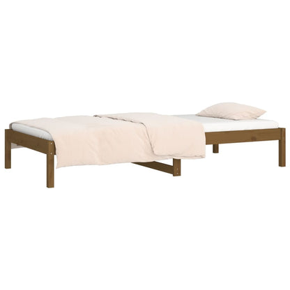 Sofá-cama de solteiro 90x190 cm pinho maciço castanho mel