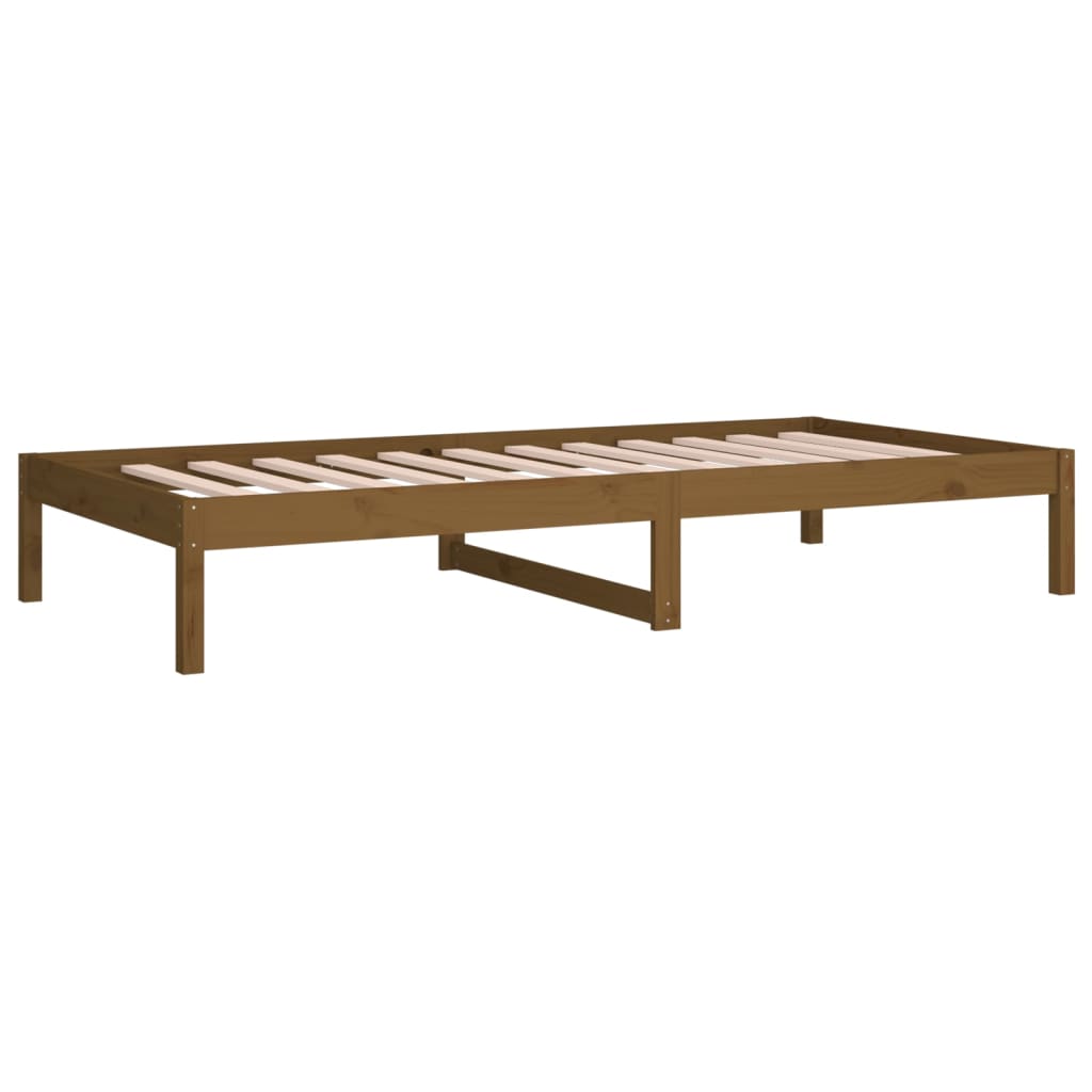 Sofá-cama de solteiro 90x190 cm pinho maciço castanho mel