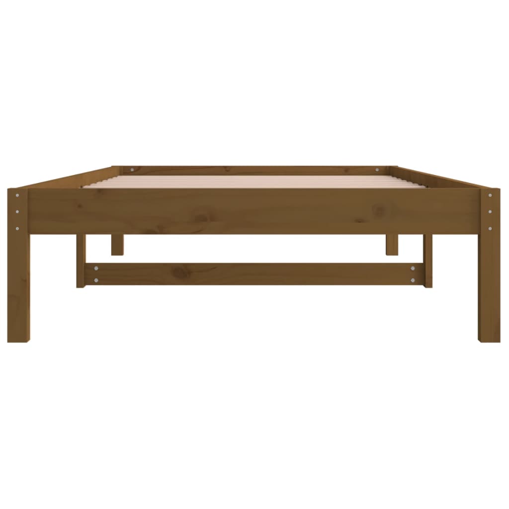 Sofá-cama de solteiro 90x190 cm pinho maciço castanho mel