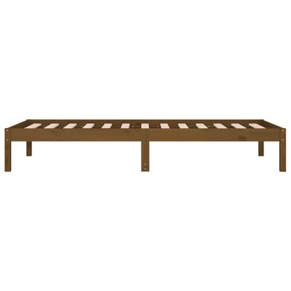 Sofá-cama de solteiro 90x190 cm pinho maciço castanho mel