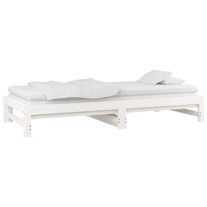 Sofá-cama de puxar 2x(90x200) cm pinho maciço branco