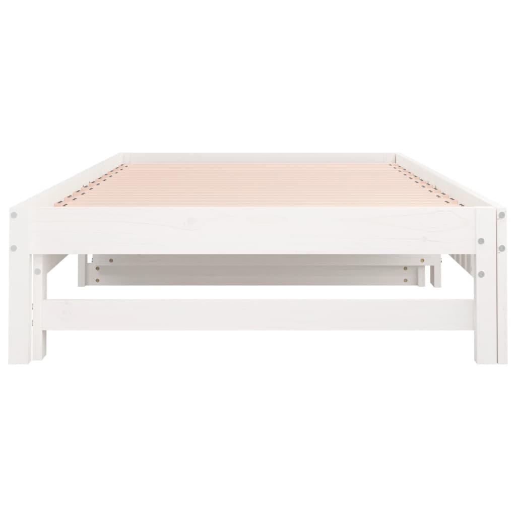 Sofá-cama de puxar 2x(90x200) cm pinho maciço branco