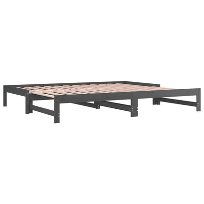 Sofá-cama de puxar 2x(90x200) cm pinho maciço cinza