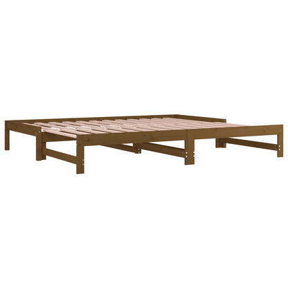 Estrutura sofá-cama de puxar 2x(90x200) cm pinho castanho-mel