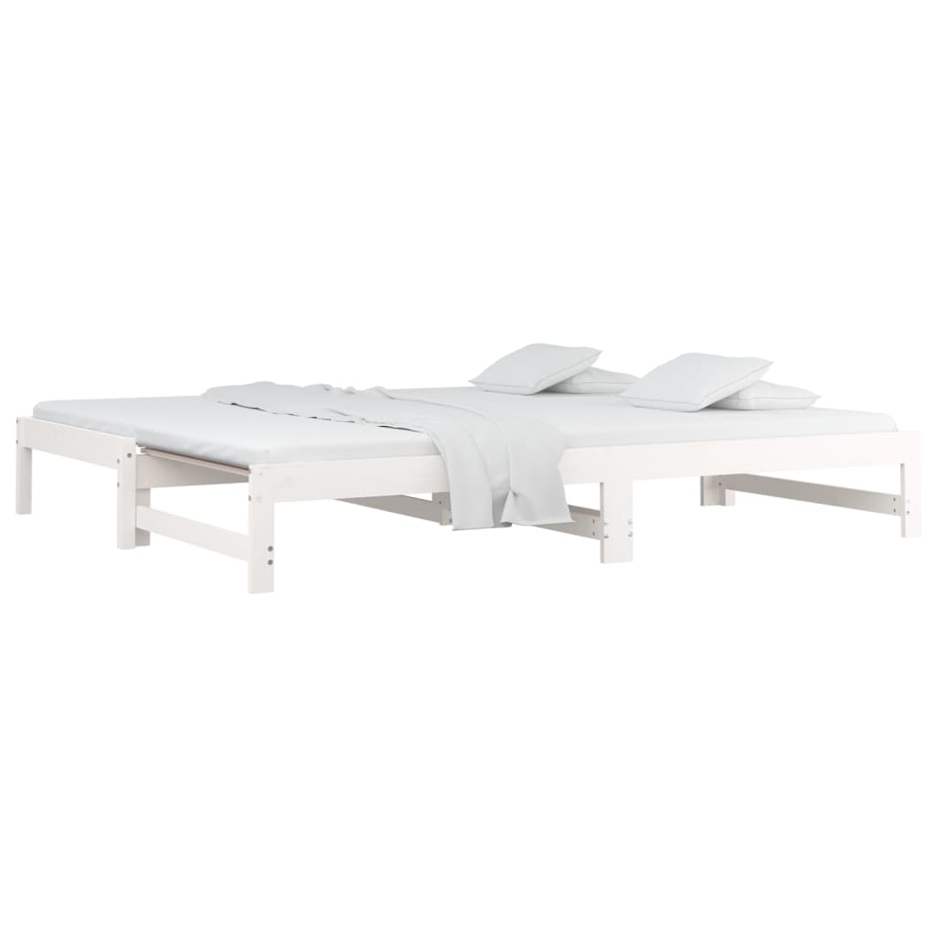 Sofá-cama de puxar 2x(80x200) cm pinho maciço branco