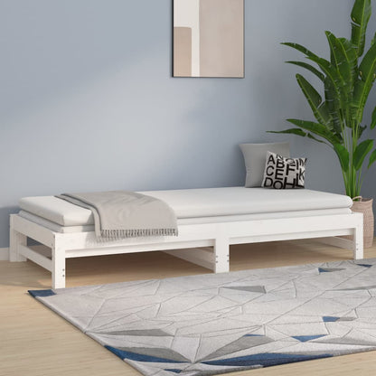 Sofá-cama de puxar 2x(80x200) cm pinho maciço branco