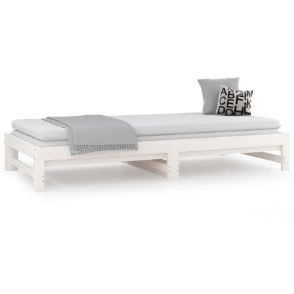 Sofá-cama de puxar 2x(80x200) cm pinho maciço branco