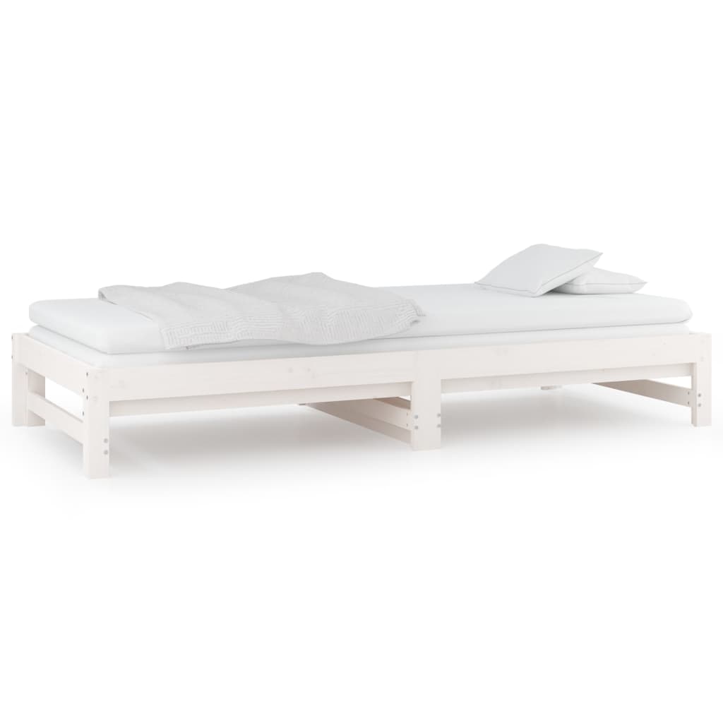 Sofá-cama de puxar 2x(80x200) cm pinho maciço branco