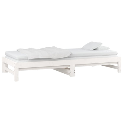 Sofá-cama de puxar 2x(80x200) cm pinho maciço branco