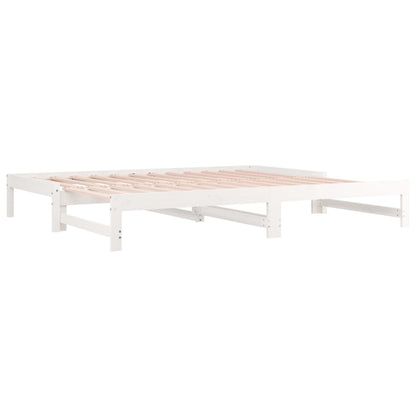 Sofá-cama de puxar 2x(80x200) cm pinho maciço branco