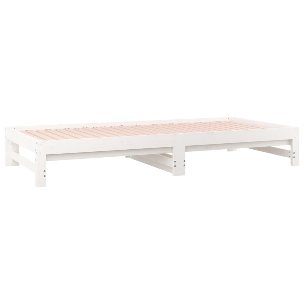 Sofá-cama de puxar 2x(80x200) cm pinho maciço branco