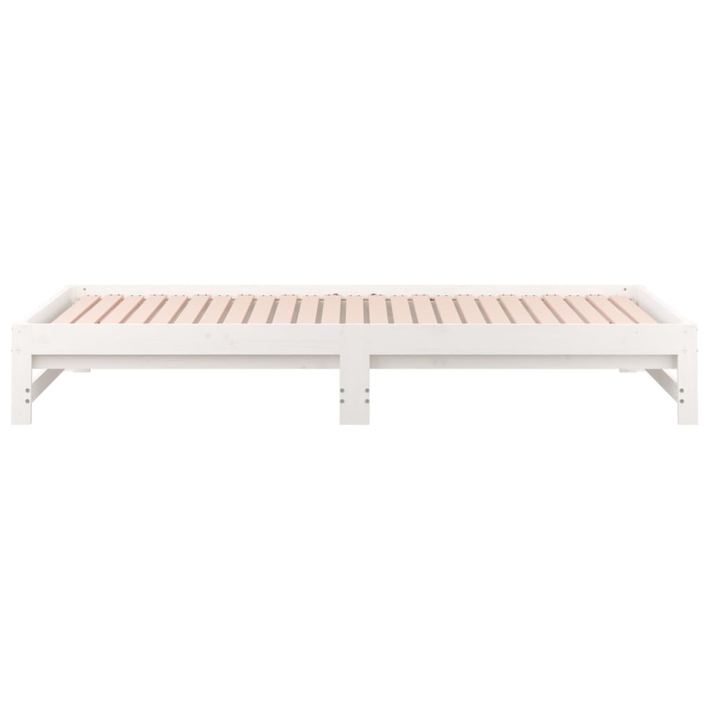 Sofá-cama de puxar 2x(80x200) cm pinho maciço branco