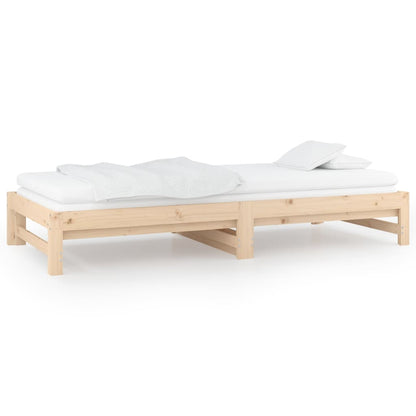 Estrutura sofá-cama de puxar 2x(90x190) cm pinho maciço